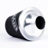 This filter is designed to be inserted into a flexible hose such as a rubber or silicone intake pipe. These filters have an aluminium ram-pipe neck and a cone shaped filter element. This integral cone channels all the incoming air