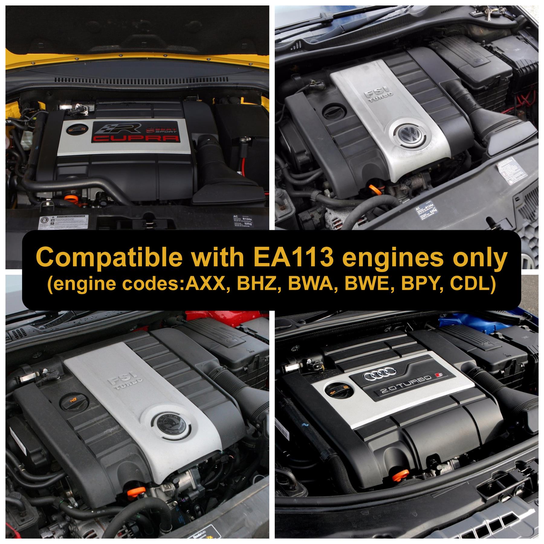 This Performance intake kit with black silicone intake pipes is designed to fit Audi