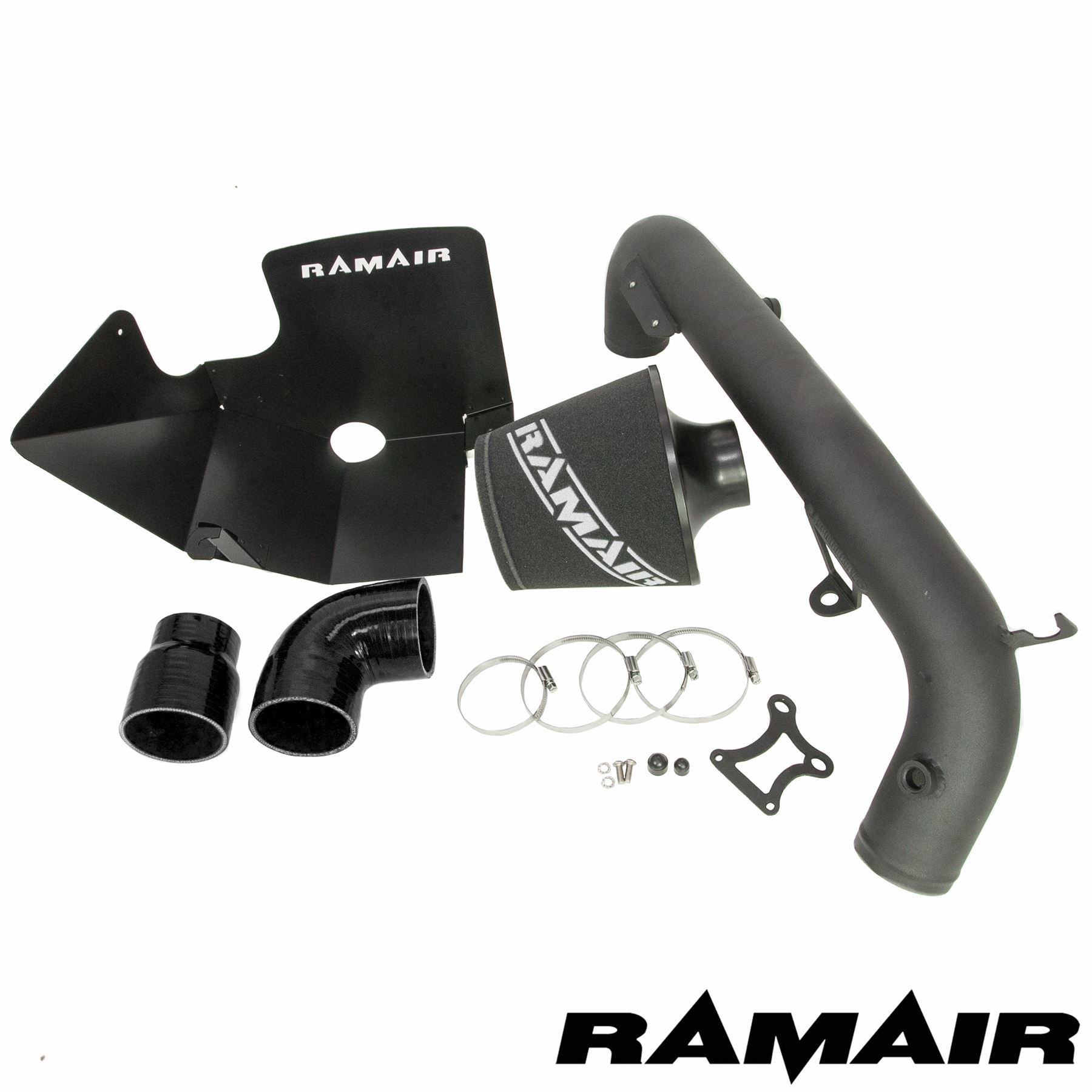 This Performance intake kit is designed to fit the 2015 – 2019 Ford Focus MK3 2.3T Ecoboost RS. Please note alternative silicone colours of red and blue are available.  Features  Improves performance and throttle response Enhanced induction and turbo sound Full fitting kit and instructions Easy to clean using our filter maintance kit - CK-003  What Does It Do? This performance intake kit allows improved air flow and sound over the standard restrictive factory equipment. What Will I Get? Ramair Filters utilise the top-quality components in all their kits see below for what this kit will include:  Black powder coated heat shield Ramair foam filter Black silicone couplers Black powder coated hard intake pipe Full fitting kit with easy step by step instructions  If you have any queries on this product fitment then please contact us via 01793 296 344 or on our live chat and one of our brand associates will be more than happy to assist.