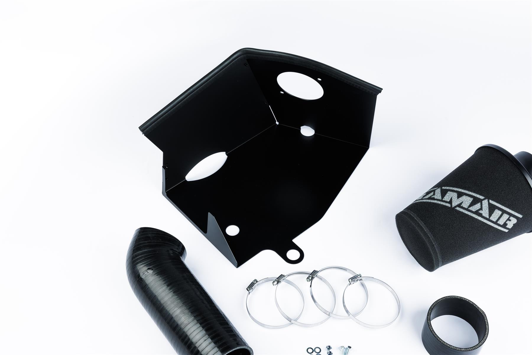 This Performance intake kit is designed to fit the Audi 2.5 TFSI 5 cylinder engine found in the RS3 2011 – 2013 (8P) and TTRS 2009 - 2013 (8J) right hand drive models only. Features  Improves performance and throttle response Enhanced induction and turbo sound Full fitting kit and instructions Easy to clean using our filter maintance kit - CK-003  What Does It Do? This performance intake kit allows improved air flow and sound over the standard restrictive factory equipment. What Will I Get? Ramair Filters utilise the top-quality components in all their kits see below for what this kit will include:  Black powder coated heat shield Black silicone intake hose Ramair foam filter Full fitting kit with easy step by step instructions  If you have any queries on this product fitment then please contact us via 01793 296 344 or on our live chat and one of our brand associates will be more than happy to assist.