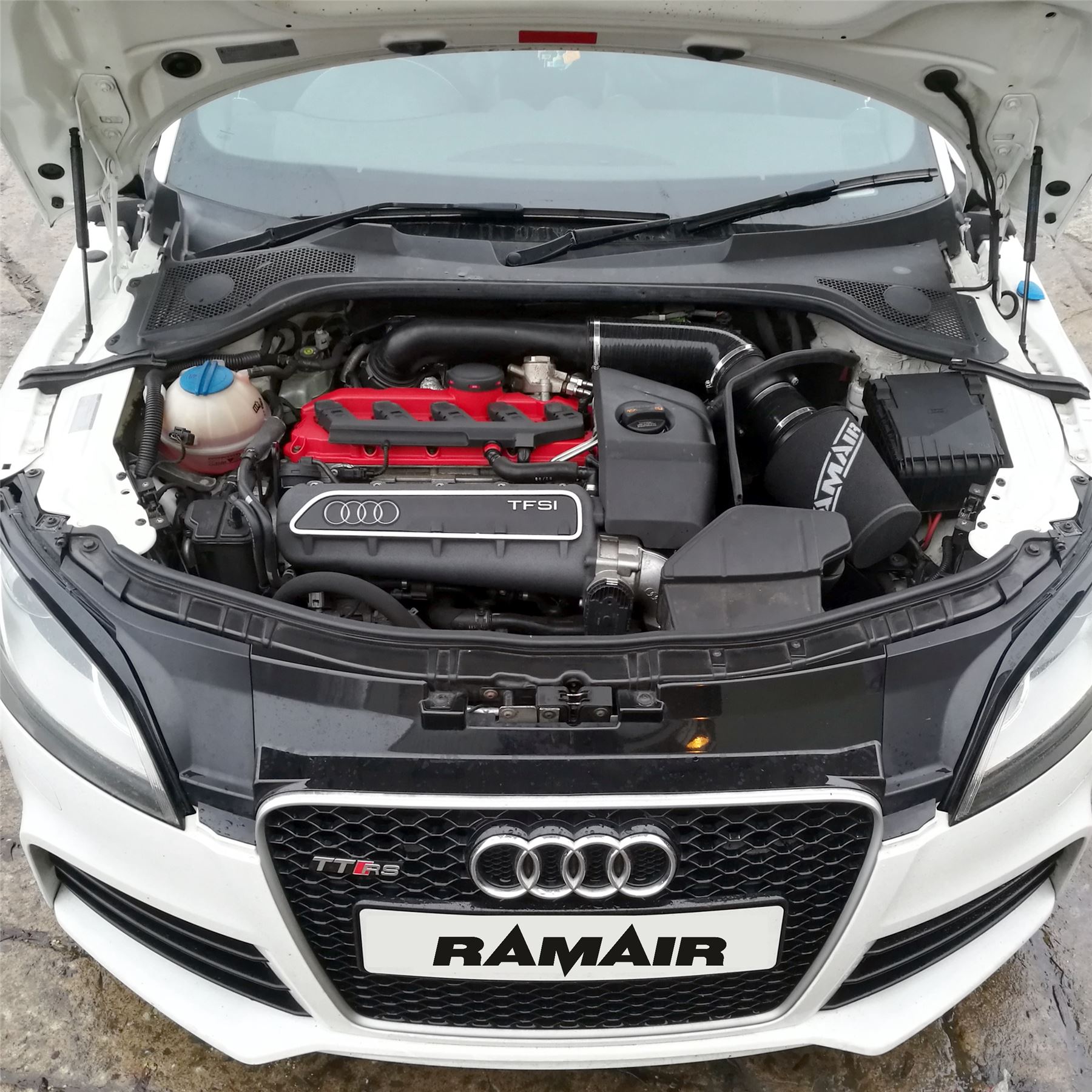 This Performance intake kit is designed to fit the Audi 2.5 TFSI 5 cylinder engine found in the RS3 2011 – 2013 (8P) and TTRS 2009 - 2013 (8J) right hand drive models only. Features  Improves performance and throttle response Enhanced induction and turbo sound Full fitting kit and instructions Easy to clean using our filter maintance kit - CK-003  What Does It Do? This performance intake kit allows improved air flow and sound over the standard restrictive factory equipment. What Will I Get? Ramair Filters utilise the top-quality components in all their kits see below for what this kit will include:  Black powder coated heat shield Black silicone intake hose Ramair foam filter Full fitting kit with easy step by step instructions  If you have any queries on this product fitment then please contact us via 01793 296 344 or on our live chat and one of our brand associates will be more than happy to assist.