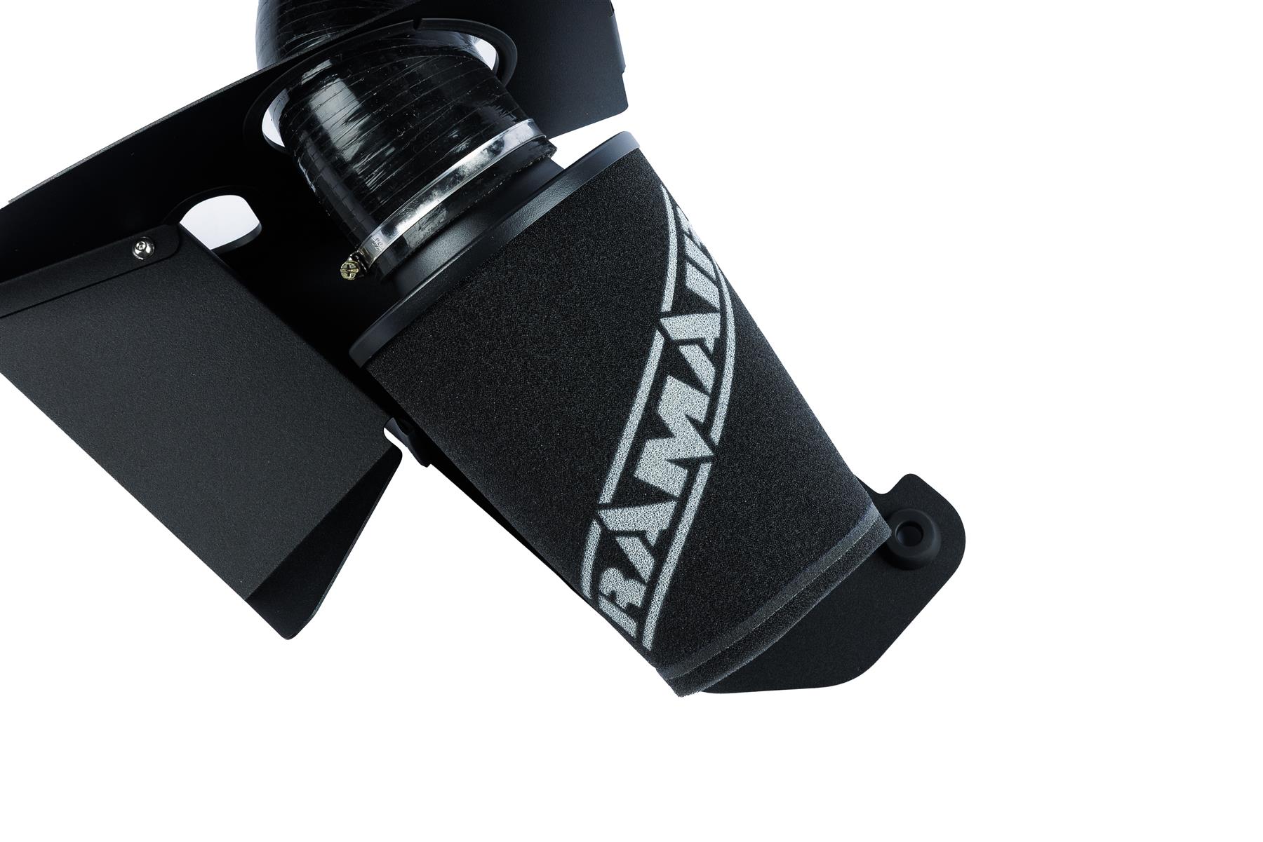 Skoda & VW with the 2.0 TSI/TFSI EA888 engines. Features  80mm Intake Diameter Improves performance and throttle response Enhanced induction and turbo sound Full fitting kit and instructions Easy to clean using our filter maintance kit - CK-003  What Does It Do? This performance intake kit allows improved air flow and sound over the standard restrictive factory equipment. What Will I Get? Ramair Filters utilise the top-quality components in all their kits see below for what this kit will include:  Black powder coated heat shield Ramair foam filter Black silicone inlet pipe Full fitting kit with easy step by step instructions  If you have any queries on this product fitment then please contact us via 01793 296 344 or on our live chat and one of our brand associates will be more than happy to assist.