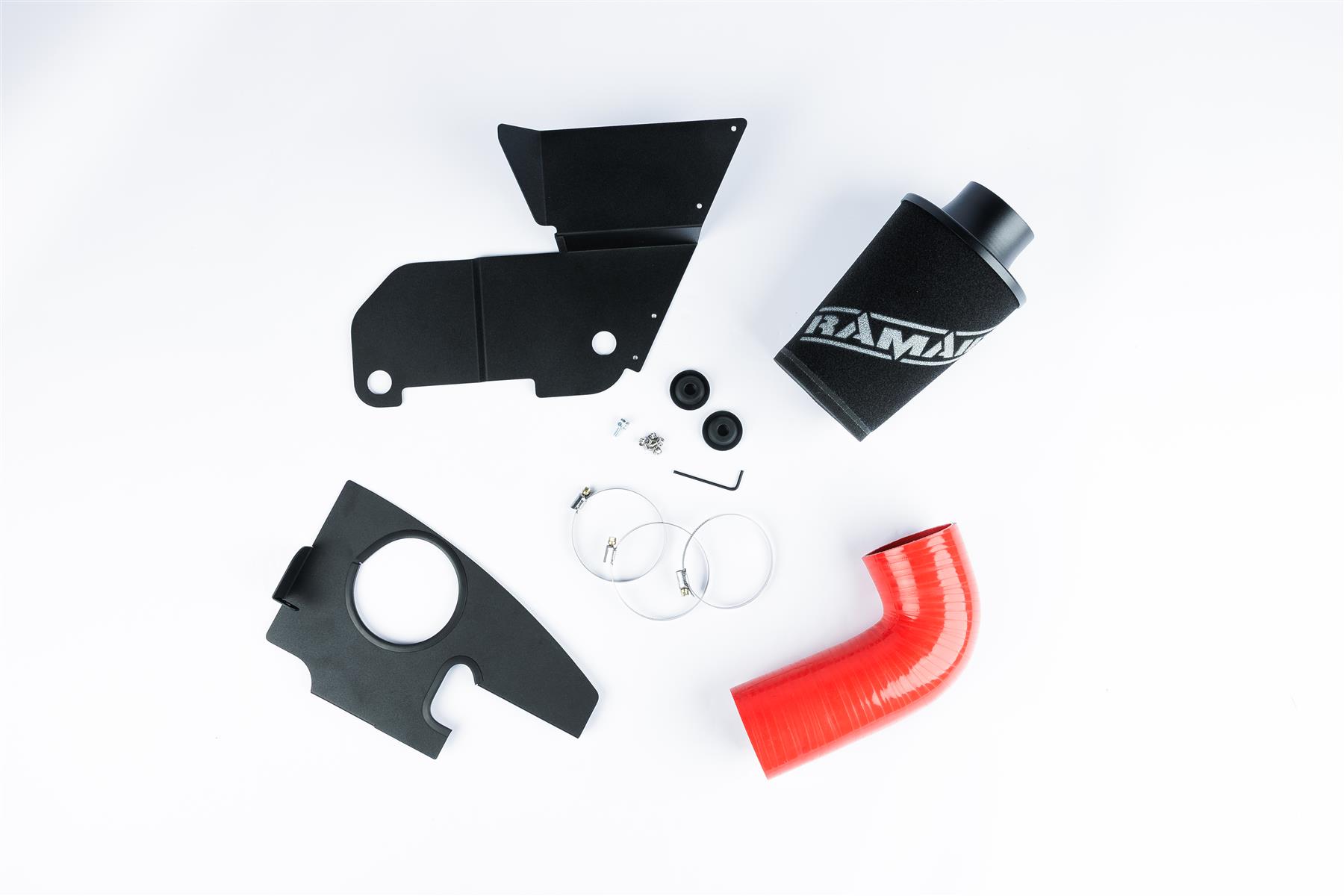 This Performance intake kit with red silicone intake pipe is designed to fit Audi