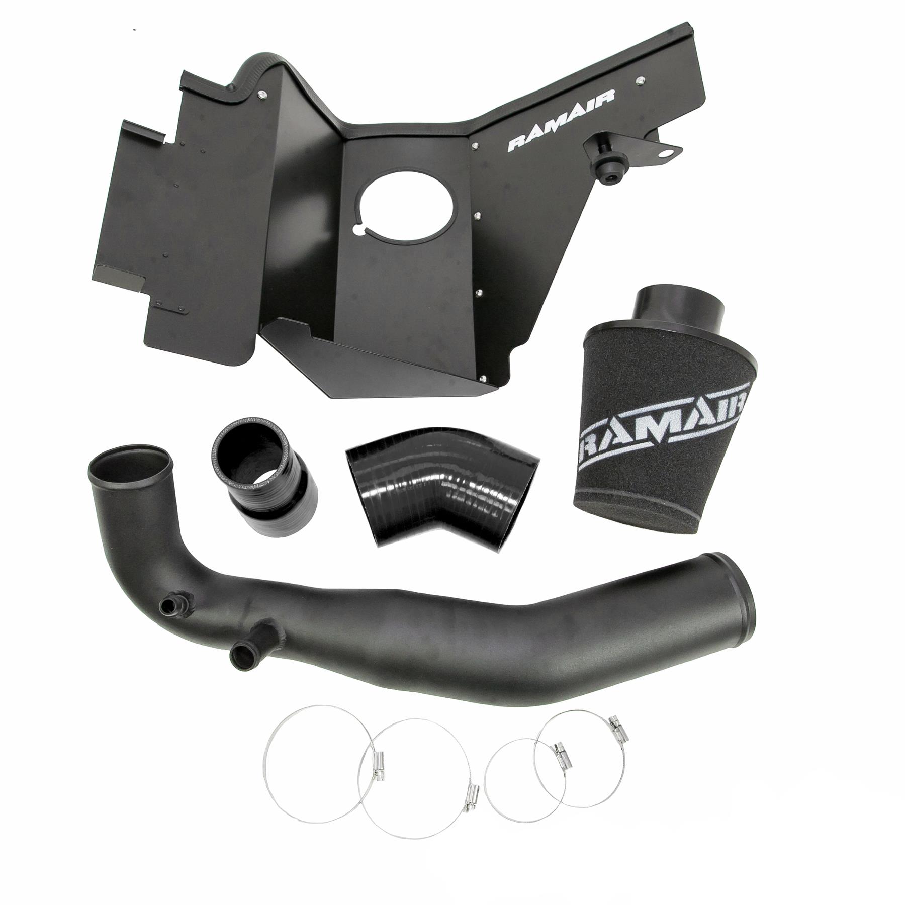 This Performance intake kit is designed to fit the 2015 – 2022 Ford Mustang 2.3T Ecoboost. Please note that alternative silicone colour options of red and black are available.  Features  Improves performance and throttle response Enhanced induction and turbo sound Full fitting kit and instructions Easy to clean using our filter maintance kit - CK-003  What Does It Do? This performance intake kit allows improved air flow and sound over the standard restrictive factory equipment. What Will I Get? Ramair Filters utilise the top-quality components in all their kits see below for what this kit will include:  Black powder coated heat shield Ramair foam filter Blue silicone couplers Black powder coated hard intake pipe Full fitting kit with easy step by step instructions  If you have any queries on this product fitment then please contact us and one of our brand associates will be more than happy to assist.