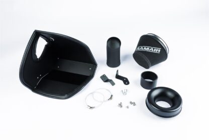 designed to optimise airflow by reducing turbulance. Offers proven performance gains - especially with a tuned vehicle. Easy to clean using our filter maintance kit - CK-003  What Does It Do? This induction kit will increase the airflow into the turbo while increasing engine noise over the restrictive factory air intake system. This kit includes everything required for the fitting of the induction kit. What Will I Get? Ramair Filters utilise the top-quality components in all their kits see below for what this kit will include:  Black laser cut precision folded heat shield