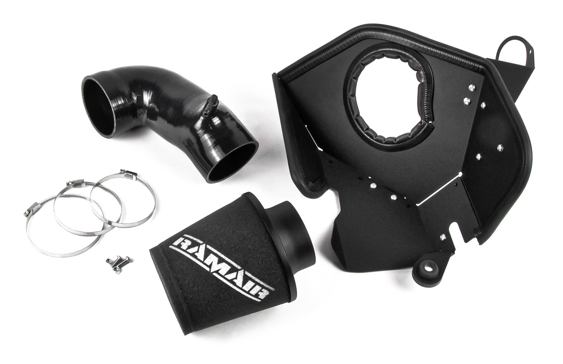 Seat and Skoda that have the 2.0 TSI engine or the MQB 1.6 TDI with 70mm MAF.  Features  Improves performance and throttle response Enhanced induction and turbo sound Full fitting kit and instructions Easy to clean using our filter maintance kit - CK-003  What Does It Do? This performance intake kit allows improved air flow and sound over the standard restrictive factory equipment. What Will I Get? Ramair Filters utilise the top-quality components in all their kits see below for what this kit will include:  Black powder coated heat shield Ramair foam filter Black silicone intake pipe Full fitting kit with easy step by step instructions  If you have any queries on this product fitment then please contact us via 01793 296 344 or on our live chat and one of our brand associates will be more than happy to assist.