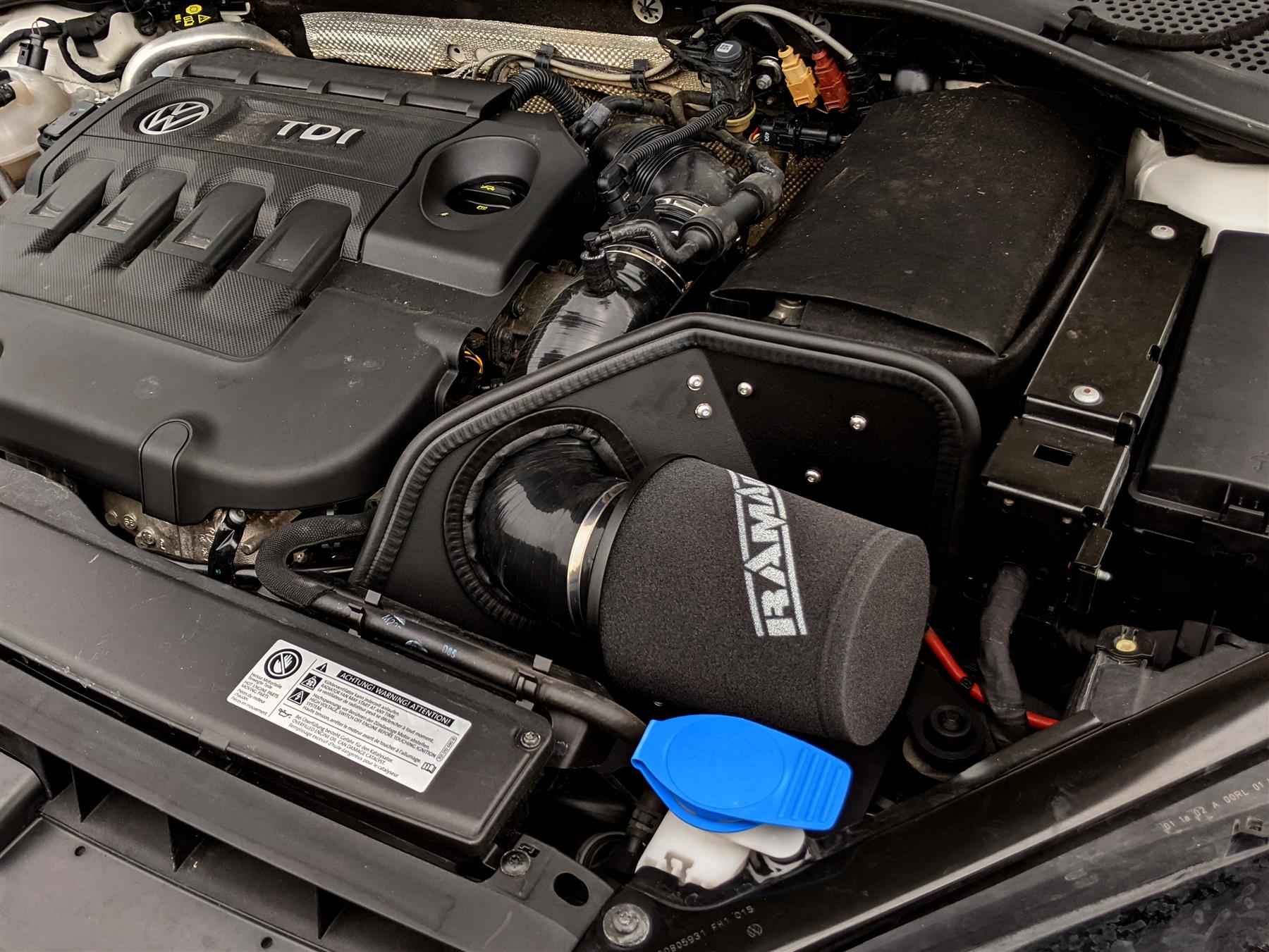 This Performance intake kit is designed to fit the Volkswagen Golf MK8 GTI and R that have the 2.0 TSI/TFSI engine. Features  80mm intake diameter  Improves performance and throttle response Enhanced induction and turbo sound Full fitting kit and instructions Easy to clean using our filter maintance kit - CK-003  What Does It Do? This performance intake kit allows improved air flow and sound over the standard restrictive factory equipment. What Will I Get? Ramair Filters utilise the top-quality components in all their kits see below for what this kit will include:  Black powder coated heat shield Ramair foam filter Black silicone intake pipe Full fitting kit with easy step by step instructions  If you have any queries on this product fitment then please contact us via 01793 296 344 or on our live chat and one of our brand associates will be more than happy to assist.