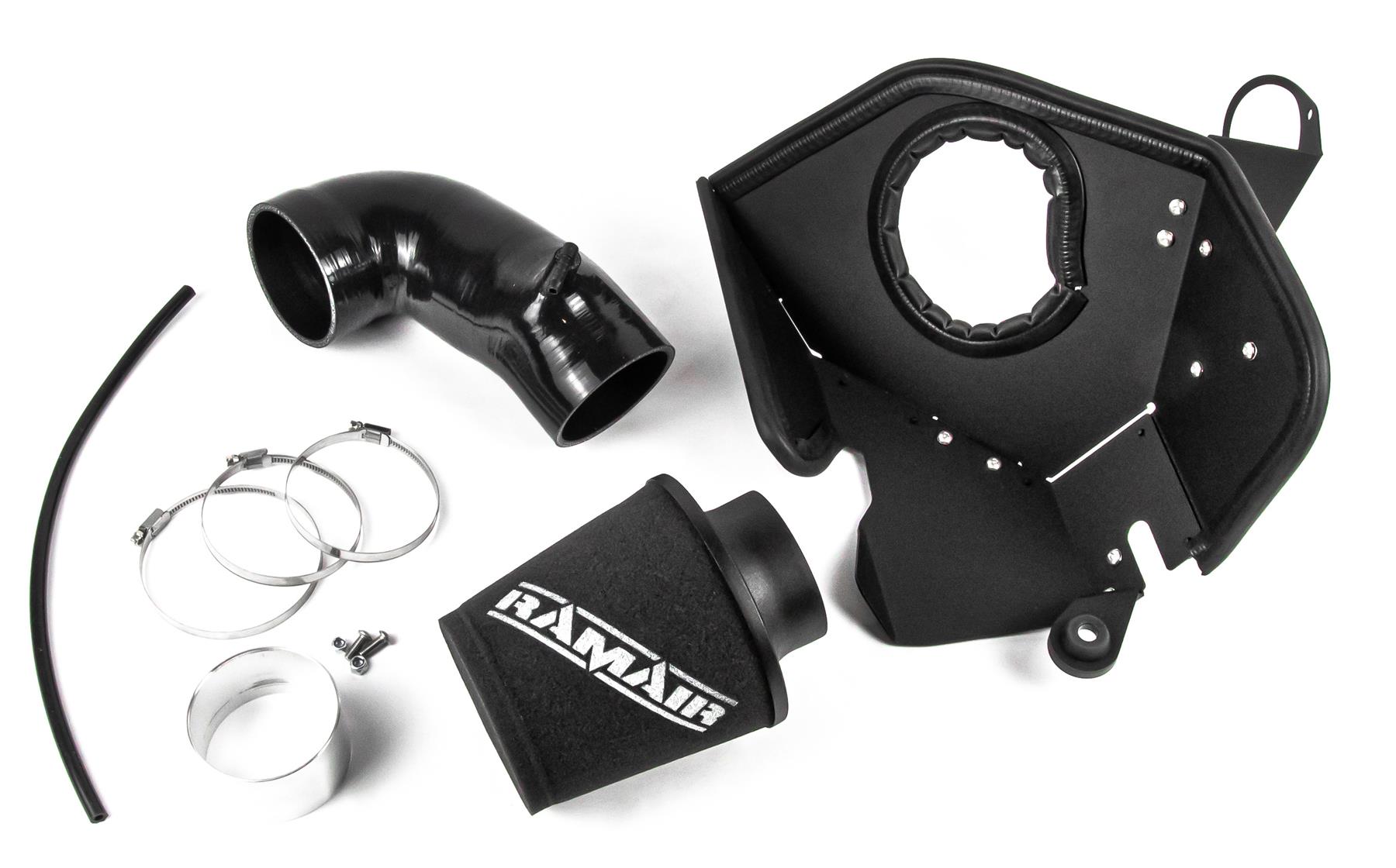 This Performance intake kit is designed to fit the Volkswagen Golf MK8 GTI and R that have the 2.0 TSI/TFSI engine. Features  80mm intake diameter  Improves performance and throttle response Enhanced induction and turbo sound Full fitting kit and instructions Easy to clean using our filter maintance kit - CK-003  What Does It Do? This performance intake kit allows improved air flow and sound over the standard restrictive factory equipment. What Will I Get? Ramair Filters utilise the top-quality components in all their kits see below for what this kit will include:  Black powder coated heat shield Ramair foam filter Black silicone intake pipe Full fitting kit with easy step by step instructions  If you have any queries on this product fitment then please contact us via 01793 296 344 or on our live chat and one of our brand associates will be more than happy to assist.