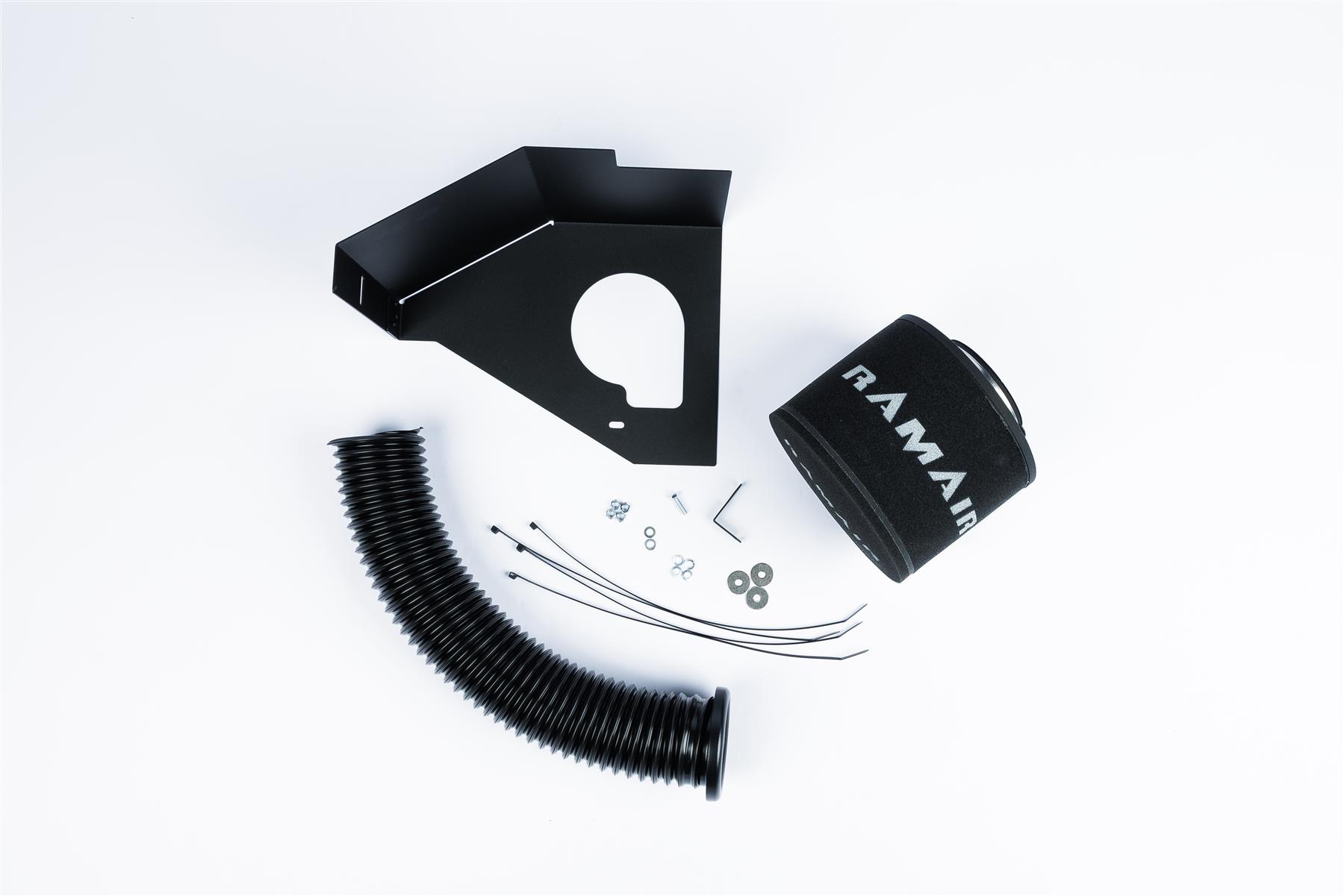 328 & 330.  Features  Improves performance and throttle response Enhanced induction sound Full fitting kit and instructions Easy to clean using our filter maintance kit - CK-003  What Does It Do? This performance intake kit allows improved air flow and sound over the standard restrictive factory equipment. What Will I Get? Ramair Filters utilise the top-quality components in all their kits see below for what this kit will include:  Black powder coated heat shield Ramair foam filter Black PVC cold air ducting Full fitting kit with easy step by step instructions  If you have any queries on this product fitment then please contact us via 01793 296 344 or on our live chat and one of our brand associates will be more than happy to assist.