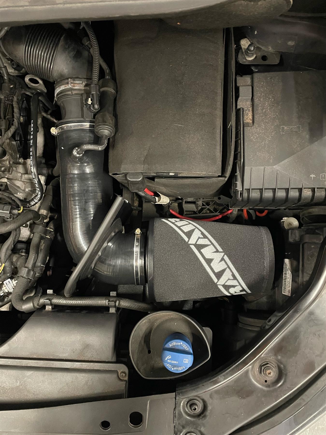 This performance intake kit with a black silicone intake pipe is designed to fit the 2015-2020 VW Caddy with both 1.6 and 2.0 TDI engines (AdBlue only). Features  80mm Intake Diameter (silicone adapter included for 70mm applications) Improves performance and throttle response  Enhanced induction and turbo sound Full fitting kit and instructions Easy to clean using our filter maintance kit - CK-003  What Does It Do? This performance intake kit allows improved air flow and sound over the standard restrictive factory equipment. What Will I Get? Ramair Filters utilise the top-quality components in all their kits see below for what this kit will include:  Black powder coated heat shield Black silicone inlet pipe Ramair foam filter Full fitting kit with easy step by step instructions  If you have any queries on this product fitment then please contact us via 01793 296 344 or on our live chat and one of our brand associates will be more than happy to assist