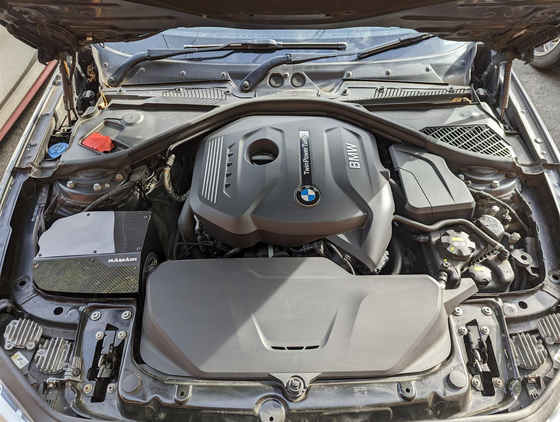 430i models from 2016 onwards with the B48 2.0L turbocharged petrol engines. Features  90mm intake diameter Matched OEM MAF sensor dimensions Improves performance and throttle response Enhanced induction and turbo sound Full fitting kit and instructions Easy to clean using our filter maintance kit - CK-003  What Does It Do? This performance intake kit allows improved air flow and sound over the standard restrictive factory equipment. What Will I Get? Ramair Filters utilise the top-quality components in all their kits see below for what this kit will include:  Black powder coated heat shield Carbon fibre lid Ramair foam filter Black powder coated hard pipe Black silicone couplers Full fitting kit with easy step by step instructions  If you have any queries on this product fitment