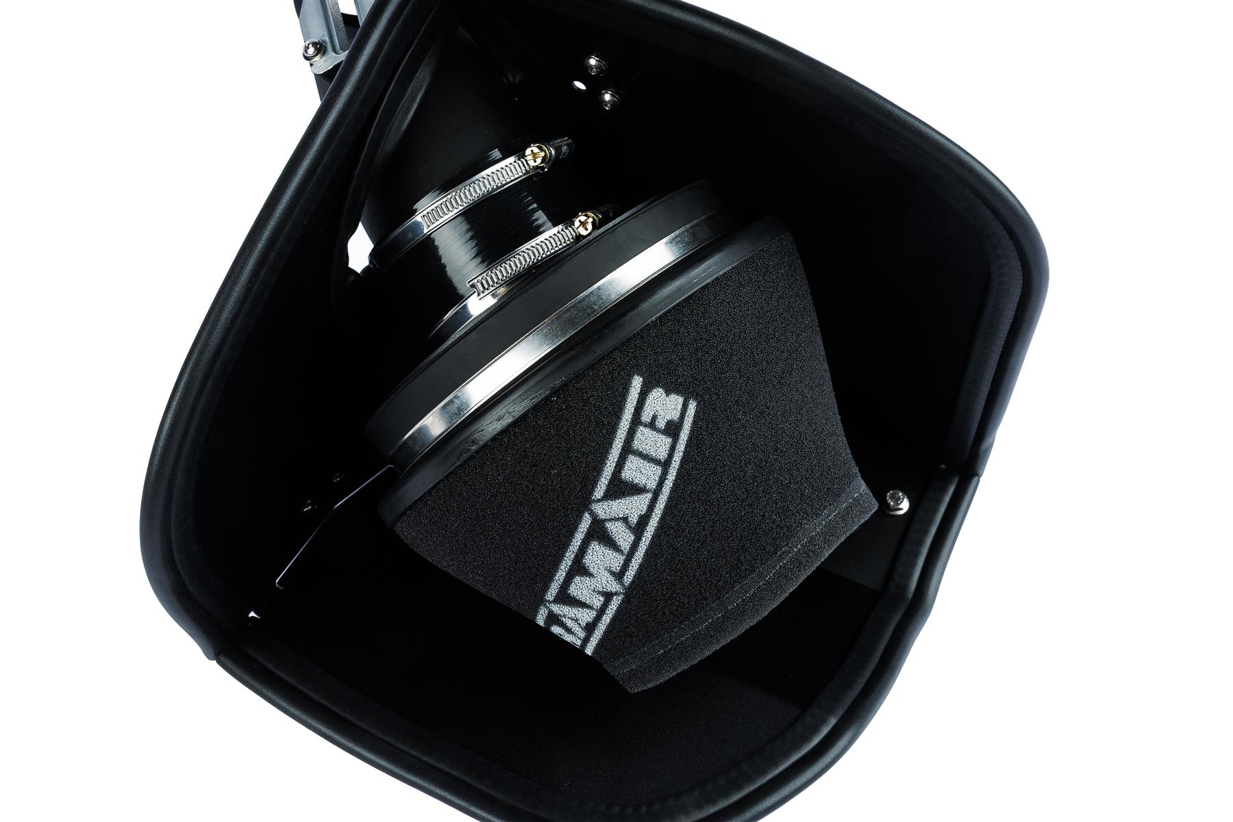 This performance intake kit is designed to fit the BMW F40 series with the B38 1.5L turbo petrol engine. Features  76mm intake diameter Improves performance and throttle response Enhanced induction and turbo sound Full fitting kit and instructions Easy to clean using our filter maintance kit - CK-003  What Does It Do? This performance intake kit allows improved air flow and sound over the standard restrictive factory equipment. What Will I Get? Ramair Filters utilise the top-quality components in all their kits