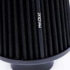 This filter comes with a silicone coupler so is designed to clamp on to the outside of a rigid hard pipe such as a MAF. These filters have an aluminium ram-pipe neck and a cone shaped filter element. This integral cone channels all the incoming air