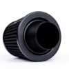 This filter comes with a silicone coupler so is designed to clamp on to the outside of a rigid hard pipe such as a MAF. These filters have an aluminium ram-pipe neck and a cone shaped filter element. This integral cone channels all the incoming air