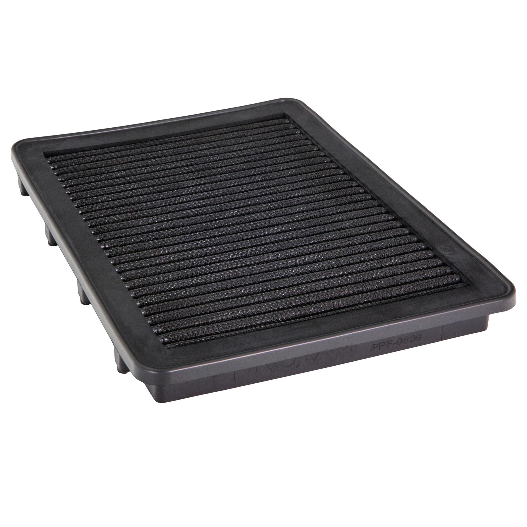 synthetic nanofiber filtration media which is pleated to maximise surface area and in turn increase air flow. Utilising over 35 years of experience in the field of motorsport filtration the pleated range by Ramair is the premium choice on the market today for your fast road or track car. Filter Length: 276mm (10.9inch) Filter Width: 197mm (7.8inch) Filter Shape: Unique Filter Material: Pleated Nanofibre If you have any queries on product fitment then please contact us via our live chat and one of our brand associates will be more than happy to assist.