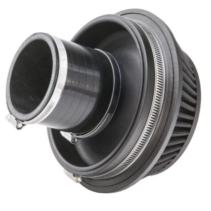 synthetic nanofiber filtration media which is pleated to maximise surface area and in turn increase air flow. Utilising over 35 years of experience in the field of motorsport filtration the PRORAM range by Ramair is the premium choice on the market today for your fast road or track car. Clean using our filter maintenance kit - CK-003 Filter Neck Outer Diameter: 76mm (3inch) Filter Neck Length: 25mm (0.9inch) Filter Base Width: 195mm (7.7inch) Filter Top Width: 142mm (5.6inch) Filter Overall Length: 88mm (3.5inch) Filter Material: Pleated Nanofibre Filter Base Material: Aluminium Filter Base Finish: Powder Coated Black