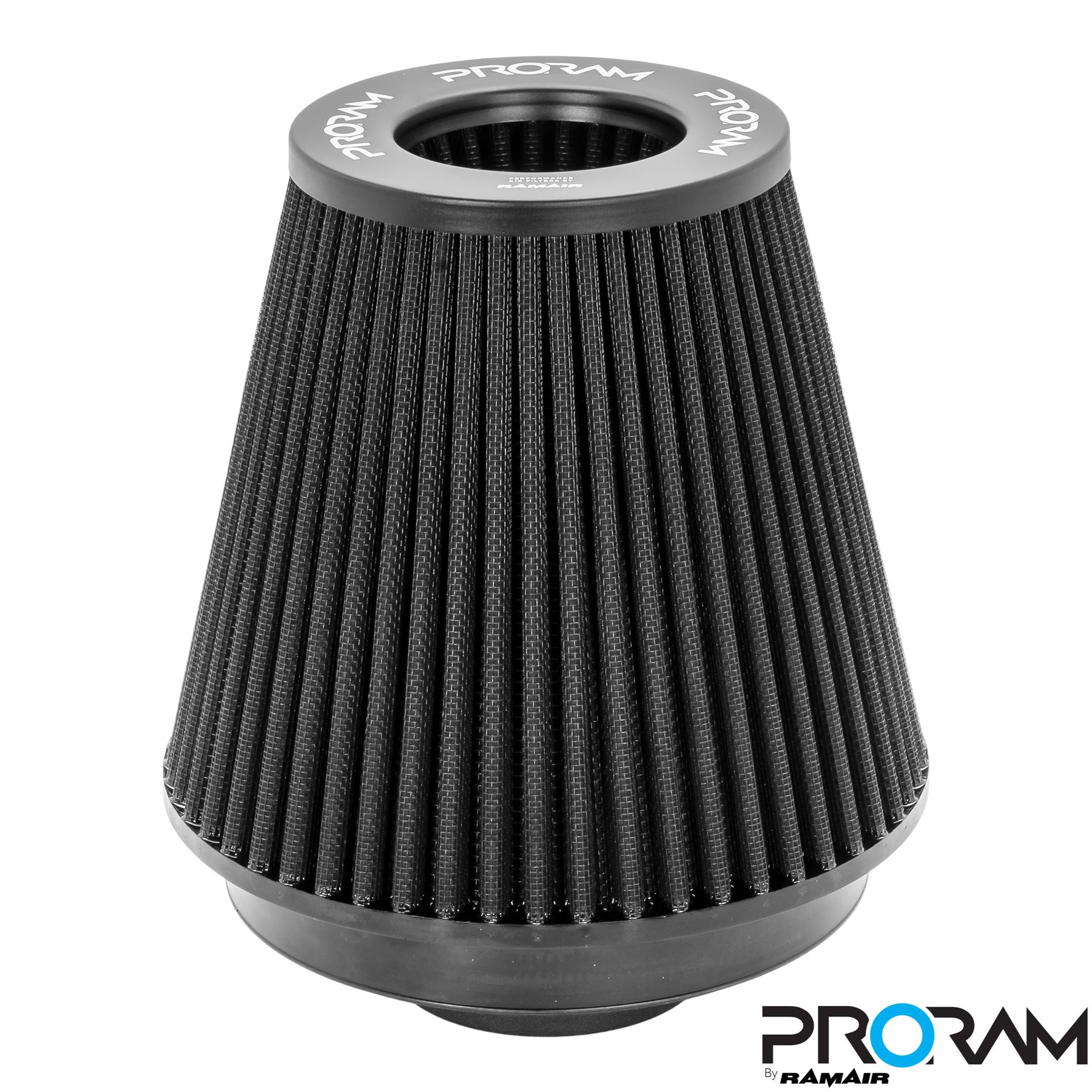designed to optimise airflow Improves performance and throttle response Enhanced induction and turbo sound Full fitting kit and instructions Easy to clean using our filter maintance kit - CK-003  What Does It Do? This performance intake kit allows improved air flow and sound over the standard restrictive factory equipment. What Will I Get? Ramair Filters utilise the top-quality components in all their kits see below for what this kit will include:  Black powder coated heat shield Proram pleated air filter Black silicone inlet pipe Full fitting kit with easy step by step instructions   If you have any queries on product fitment then please contact us via 01793 296 344 or on our live chat and one of our brand associates will be more than happy to assist.