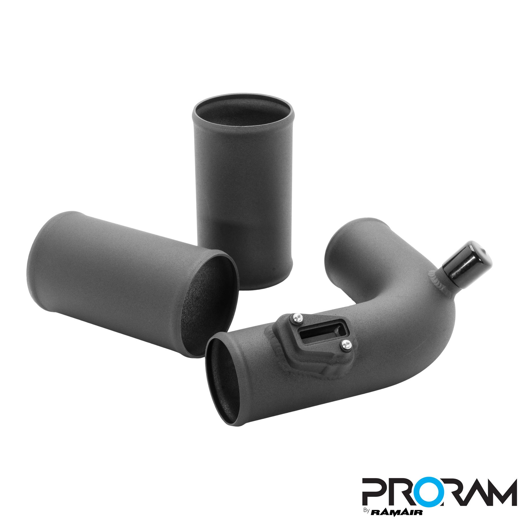 designed to optimise airflow Improves performance and throttle response Enhanced induction and turbo sound Full fitting kit and instructions Easy to clean using our filter maintance kit - CK-003  What Does It Do? This performance intake kit allows improved air flow and sound over the standard restrictive factory equipment. What Will I Get? Ramair Filters utilise the top-quality components in all their kits see below for what this kit will include:  Black powder coated heat shield Proram pleated air filter Black silicone inlet pipe Full fitting kit with easy step by step instructions   If you have any queries on product fitment then please contact us via 01793 296 344 or on our live chat and one of our brand associates will be more than happy to assist.