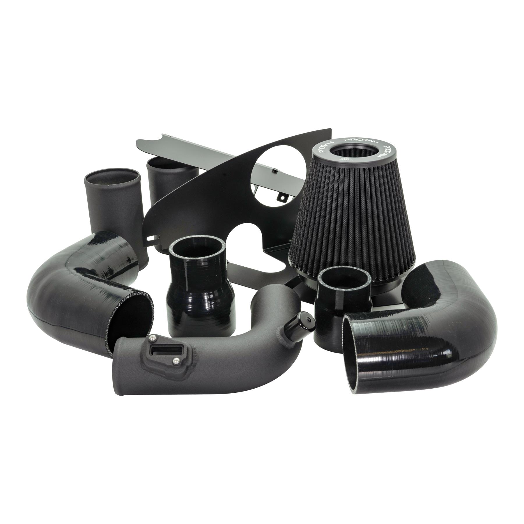 designed to optimise airflow Improves performance and throttle response Enhanced induction and turbo sound Full fitting kit and instructions Easy to clean using our filter maintance kit - CK-003  What Does It Do? This performance intake kit allows improved air flow and sound over the standard restrictive factory equipment. What Will I Get? Ramair Filters utilise the top-quality components in all their kits see below for what this kit will include:  Black powder coated heat shield Proram pleated air filter Black silicone inlet pipe Full fitting kit with easy step by step instructions   If you have any queries on product fitment then please contact us via 01793 296 344 or on our live chat and one of our brand associates will be more than happy to assist.