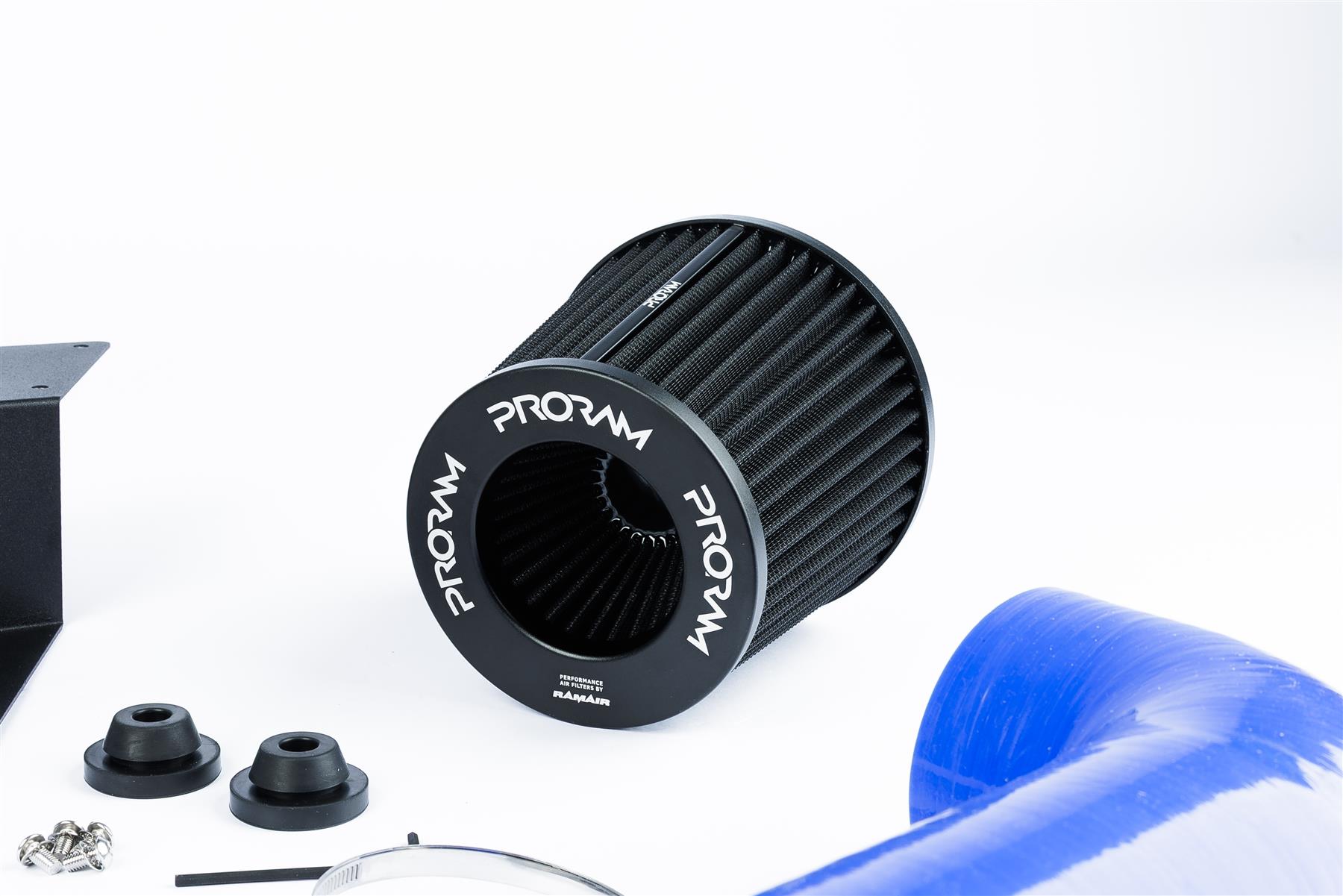 Skoda & VW with the 2.0 TSI/TFSI EA888 engines. Features  80mm Intake Diameter Improves performance and throttle response Enhanced induction and turbo sound Full fitting kit and instructions Easy to clean using our filter maintance kit - CK-003  What Does It Do? This performance intake kit allows improved air flow and sound over the standard restrictive factory equipment. What Will I Get? Ramair Filters utilise the top-quality components in all their kits see below for what this kit will include:  Black powder coated heat shield Proram air filter Blue silicone inlet pipe Full fitting kit with easy step by step instructions  If you have any queries on product fitment then please contact us via 01793 296 344 or on our live chat and one of our brand associates will be more than happy to assist.