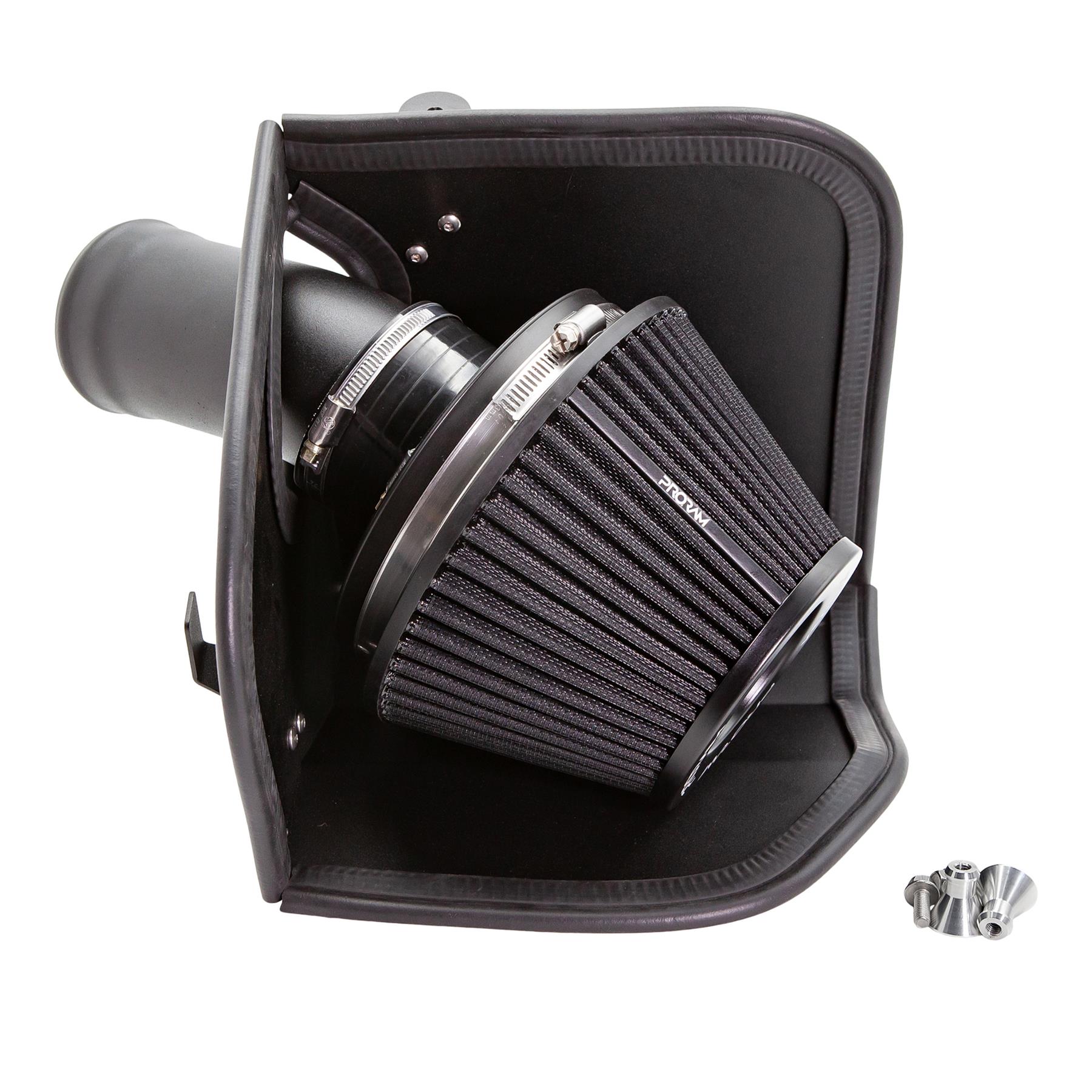 designed to optimise airflow by reducing turbulance. Offers proven performance gains - especially with a tuned vehicle. Easy to clean using our filter maintance kit - CK-003  What Does It Do? This induction kit will increase the airflow into the turbo while increasing engine noise over the restrictive factory air intake system. This kit includes everything required for the fitting of the induction kit. What Will I Get? Ramair Filters utilise the top-quality components in all their kits see below for what this kit will include:  Black laser cut precision folded heat shield