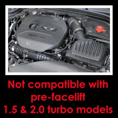 and JCW (F56) 2.0T (B48 engine). This kit is for vehicles with rectangular shaped MAF sensor. Please check your factory air box to see the MAF sensor shape. Features  This kit mounts to standard factory mounting points and rubbers.  The heat shield helps maintian low intake temperatures by providing a barrier between the air filter and the rest of the engine bay. This kit directs the air from the factory cold feed around the cone filter. Twin-tangential velocity stack