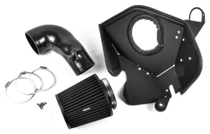 designed to optimise airflow. Gains on these kits are industry known to be up to 10% mapped increase with up to 25% less restriction in air flow. Designed to fit directly to the standard OEM factory air box mounting points and rubbers without the need for modification The heat shield helps maintain low intake temperatures by providing a physical barrier between the air filter and the rest of the engine bay Easy to clean using our filter maintance kit - CK-003  What Does It Do? This induction kit will increase the airflow into the turbo while increasing engine noise over the restrictive factory air intake system. This kit includes everything required for the fitting of the induction kit. This kit replaces all of the factory intake pipework right back to the turbo inlet. What Will I Get? Ramair Filters utilise the top-quality components in all their kits see below for what this kit will include:  Black powder coated laser cut heat shield Proram pleated filter Full fitting kit with easy step by step instructions  If you have any queries on product fitment then please contact us via 01793 296 344 or on our live chat and one of our brand associates will be more than happy to assist.