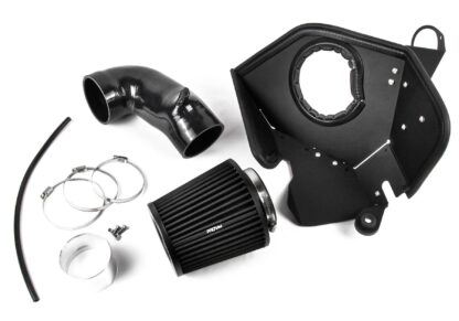 designed to optimise airflow. Designed to fit directly to the standard OEM factory air box mounting points and rubbers without the need for modification The heat shield helps maintain low intake temperatures by providing a physical barrier between the air filter and the rest of the engine bay Offers proven performance gains – especially with a tuned vehicle.  Easy to clean using our filter maintance kit - CK-003  What Does It Do? This induction kit will increase the airflow into the turbo while increasing engine noise over the restrictive factory air intake system. This kit includes everything required for the fitting of the induction kit. This kit replaces all of the factory intake pipework right back to the turbo inlet. What Will I Get? Ramair Filters utilise the top-quality components in all their kits see below for what this kit will include:  Black powder coated laser cut heat shield Proram pleated filter Full fitting kit with easy step by step instructions  If you have any queries on product fitment then please contact us via 01793 296 344 or on our live chat and one of our brand associates will be more than happy to assist.
