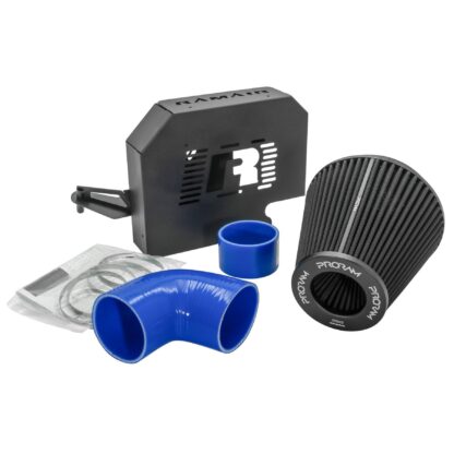 Performance PRORAM induction kit for the Ford Focus ST 225 to replace the restrictive airbox in your engine bay. Features  An open air induction kit will give your car that ever needed increase in induction.  Will give the vehicle an increase in BHP and more importantly torque. Optimise airflow and filtration by utilising the twin-tangential velocity stack that brings smooth air flow and the nanofibre filtration media. In-house designed laser cut aluminium ECU bracket which still fits to your standard mounting points. Easy to clean using our filter maintance kit - CK-003  What Does It Do? This induction kit will increase the airflow into the turbo while increasing engine noise over the restrictive factory air intake system. This kit includes everything required for the fitting of the induction kit. What Will I Get? Ramair Filters utilise the top-quality components in all their kits see below for what this kit will include:  Black heat shield PRORAM pleated filter Black silicone 4 ply inlet pipe Full fitting kit with easy step by step instructions Laser cut aluminium ECU bracket  If you have any queries on product fitment then please contact us via 01793 296 344 or on our live chat and one of our brand associates will be more than happy to assist.
