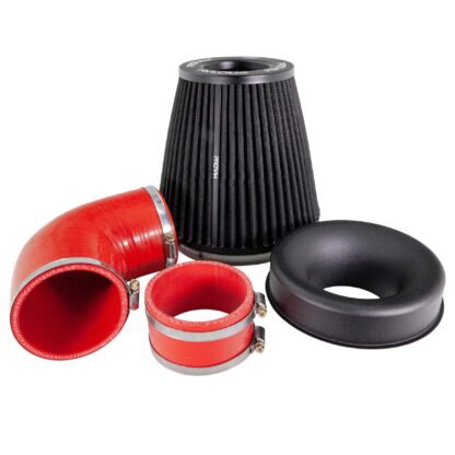 Performance PRORAM induction kit for the Ford Focus ST 225 to replace the restrictive airbox in your engine bay. Features  An open air induction kit will give your car that ever needed increase in induction.  Will give the vehicle an increase in BHP and more importantly torque. Optimise airflow and filtration by utilising the twin-tangential velocity stack that brings smooth air flow and the nanofibre filtration media. Easy to clean using our filter maintance kit - CK-003  What Does It Do? This induction kit will increase the airflow into the turbo while increasing engine noise over the restrictive factory air intake system. This kit includes everything required for the fitting of the induction kit. What Will I Get? Ramair Filters utilise the top-quality components in all their kits see below for what this kit will include:  Black heat shield PRORAM pleated filter Black silicone 4 ply inlet pipe Full fitting kit with easy step by step instructions  If you have any queries on product fitment then please contact us via 01793 296 344 or on our live chat and one of our brand associates will be more than happy to assist.