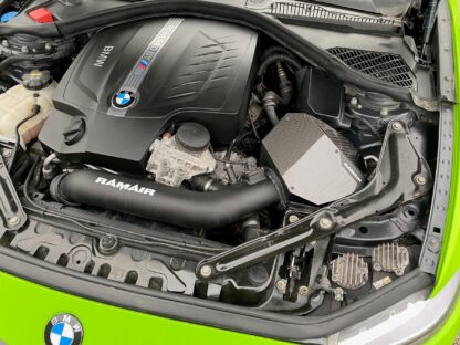 335i and 435i models from 2011 to 2018 with the N55 3.0L turbocharged petrol engines. Features  90mm intake diameter Matched OEM MAF sensor dimensions Improves performance and throttle response Enhanced induction and turbo sound Full fitting kit and instructions Easy to clean using our filter maintance kit - CK-003  What Does It Do? This performance intake kit allows improved air flow and sound over the standard restrictive factory equipment. What Will I Get? Ramair Filters utilise the top-quality components in all their kits see below for what this kit will include:  Black powder coated heat shield Carbon fibre lid Proram pleated filter Black silicone hose Black powder coated hard pipe CNC turbo adapter CNC PCV adapter Full fitting kit with easy step by step instructions  If you have any queries on this product fitment