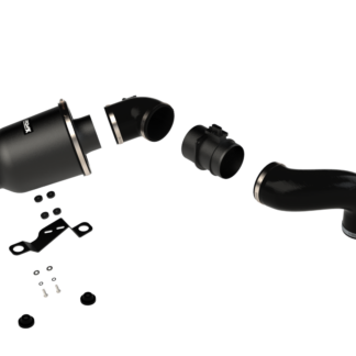 <p><em>The ProMax enclosed filter has a modular design. Supplied with a bell mouth inlet and base adapter the housing can be combined with a foam Ramair or a pleated Proram filter. The aluminium enclosure shields against engine temps whilst the bell mouth is positioned for an increased cold air feed resulting in an added performance boost.</em></p> <p><em>This kit also includes custom silicone hoses from filter to turbo to increase performance and overall design aesthetics. The added hoses help create a more direct