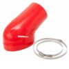 The Ramair Silicone Intake Pipe (part no. RIP-001) has been designed to replace the standard OEM plastic induction hose on the BMW E46 M3. The hose is constructed to provide a constant radius reducing restriction in the initial stage of the intake tract and is a direct replacement for the factory pipework. The hose is supplied with a pair of high quality Stainless Steel W2 hose clamps replacing the difficult to use OEM spring clamps. The hose is made from high-quality silicone with 5-ply polyester mesh reinforcement for added structural rigidity to prevent collapse under high load. It can be used in conjunction with the standard factory air box or any aftermarket induction kit that mounts to the standard air box position. Internal diameter: 95mm