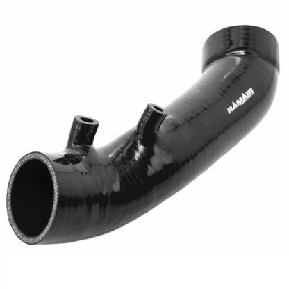 The Ramair Silicone Intake Pipe (part no. RIP-002) has been designed to replace the standard OEM plastic induction hose on the 2.0L Honda Civic Type R FN2 The hose is constructed to provide a constant radius reducing restriction in the initial stage of the intake tract and is a direct replacement for the factory pipework. The hose is supplied with a pair of high quality Stainless Steel W2 hose clamps replacing the difficult to use OEM spring clamps. The hose is made from high-quality silicone with 5-ply polyester mesh reinforcement for added structural rigidity to prevent collapse under high load. It can be used in conjunction with the standard factory air box or any aftermarket induction kit that mounts to the standard air box position.  Silicone Internal Diameter: 76mm Silicone Internal Diameter: 60mm