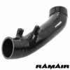 The Ramair Silicone Intake Pipe (part no. RIP-002) has been designed to replace the standard OEM plastic induction hose on the 2.0L Honda Civic Type R FN2 The hose is constructed to provide a constant radius reducing restriction in the initial stage of the intake tract and is a direct replacement for the factory pipework. The hose is supplied with a pair of high quality Stainless Steel W2 hose clamps replacing the difficult to use OEM spring clamps. The hose is made from high-quality silicone with 5-ply polyester mesh reinforcement for added structural rigidity to prevent collapse under high load. It can be used in conjunction with the standard factory air box or any aftermarket induction kit that mounts to the standard air box position.  Silicone Internal Diameter: 76mm Silicone Internal Diameter: 60mm