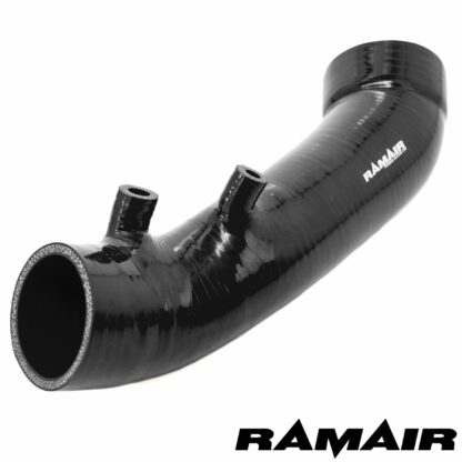 The Ramair Silicone Intake Pipe (part no. RIP-002) has been designed to replace the standard OEM plastic induction hose on the 2.0L Honda Civic Type R FN2 The hose is constructed to provide a constant radius reducing restriction in the initial stage of the intake tract and is a direct replacement for the factory pipework. The hose is supplied with a pair of high quality Stainless Steel W2 hose clamps replacing the difficult to use OEM spring clamps. The hose is made from high-quality silicone with 5-ply polyester mesh reinforcement for added structural rigidity to prevent collapse under high load. It can be used in conjunction with the standard factory air box or any aftermarket induction kit that mounts to the standard air box position.  Silicone Internal Diameter: 76mm Silicone Internal Diameter: 60mm