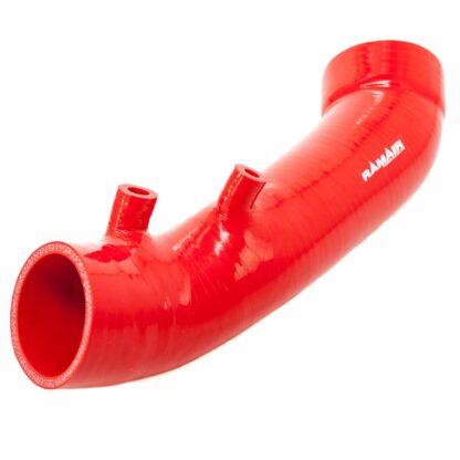 The Ramair Silicone Intake Pipe (part no. RIP-002) has been designed to replace the standard OEM plastic induction hose on the 2.0L Honda Civic Type R FN2 The hose is constructed to provide a constant radius reducing restriction in the initial stage of the intake tract and is a direct replacement for the factory pipework. The hose is supplied with a pair of high quality Stainless Steel W2 hose clamps replacing the difficult to use OEM spring clamps. The hose is made from high-quality silicone with 5-ply polyester mesh reinforcement for added structural rigidity to prevent collapse under high load. It can be used in conjunction with the standard factory air box or any aftermarket induction kit that mounts to the standard air box position.  Silicone Internal Diameter:  Silicone Internal Diameter: