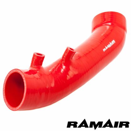 The Ramair Silicone Intake Pipe (part no. RIP-002) has been designed to replace the standard OEM plastic induction hose on the 2.0L Honda Civic Type R FN2 The hose is constructed to provide a constant radius reducing restriction in the initial stage of the intake tract and is a direct replacement for the factory pipework. The hose is supplied with a pair of high quality Stainless Steel W2 hose clamps replacing the difficult to use OEM spring clamps. The hose is made from high-quality silicone with 5-ply polyester mesh reinforcement for added structural rigidity to prevent collapse under high load. It can be used in conjunction with the standard factory air box or any aftermarket induction kit that mounts to the standard air box position.  Silicone Internal Diameter:  Silicone Internal Diameter: