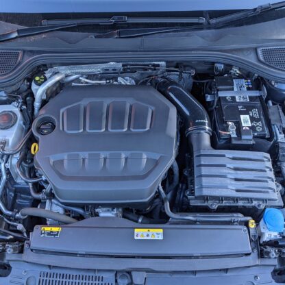This Ramair Silicone Intake Pipe has been designed to replace the standard OEM plastic induction hose on the 245bhp 2.0 TSI EA888 Gen 4 engine in the VW Golf mk8 GTI other MQB Evo platform vehicles. The hose is constructed to provide a constant radius reducing restriction in the initial stage of the intake tract and is a direct replacement for the factory pipework. The hose is supplied with a pair of high quality Stainless Steel W2 hose clamps replacing the difficult to use OEM spring clamps. The hose is made from high-quality mutli-ply silicone with fabric mesh reinforcement. It can be used in conjunction with the standard factory air box or any aftermarket induction kit that mounts to the standard air box position. The internal measurements are 80mm diameter at the airbox end and 70mm diameter at the turbo adapter.