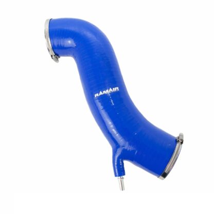 The Ramair Silicone Intake Pipe (part no. RIP-180) has been designed to replace the standard OEM plastic induction hose on the Ford Fiesta ST 180. The hose is constructed to provide a constant radius reducing restriction in the initial stage of the intake tract. The hose is supplied with high quality Stainless Steel W2 hose clamps and Billet CNC machined adapter to allow connection of the standard breather pipe in the standard factory position. The hose is made from high-quality mutli-ply silicone with fabric mesh reinforcement. It is available in Black
