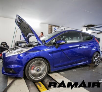 The Ramair Silicone Intake Pipe (part no. RIP-180) has been designed to replace the standard OEM plastic induction hose on the Ford Fiesta ST 180. The hose is constructed to provide a constant radius reducing restriction in the initial stage of the intake tract. The hose is supplied with high quality Stainless Steel W2 hose clamps and Billet CNC machined adapter to allow connection of the standard breather pipe in the standard factory position. The hose is made from high-quality mutli-ply silicone with fabric mesh reinforcement. It is available in Black