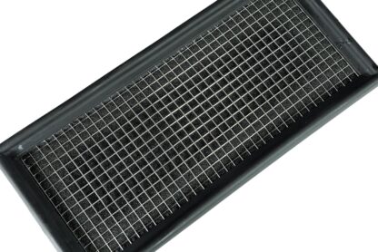 fully reticulated foam Fits in the OEM Airbox and replaces inefficient paper filter Easy to clean using our filter maintenance kit - CK-003 Stainless steel cage support structure Guaranteed surface area using high quality custom blended polymer  What Does It Do? The Ramair Panel Filter range is made from twin core Ramair Aeriform foam and our stainless steel cage which is used in many of our tier 1 Motorsport applications for maximum strength. A rubber polymer surround gives a fantastic clean and smooth finish with longevity in mind. These filters are direct replacements for the OEM air filter in your car