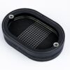 supported by a stainless steel cage and provides maximum surface area to optimise the airflow for induction ramming. The range of baseplates are cut for a variety of well known carburettor types and have quick-release fasteners to attach the element. RS-Series filter elements are manufactured at four standard heights to take account of variations in the space available for fitting. Features  High performance twin layer foam Black powder coated base plate Easy to use push clips to attach and detach filter  Easy to clean using our filter maintance kit - CK-003 Guaranteed against manufacturing defects for life (single user