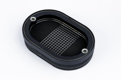 supported by a stainless steel cage and provides maximum surface area to optimise the airflow for induction ramming. The range of baseplates are cut for a variety of well known carburettor types and have quick-release fasteners to attach the element. RS-Series filter elements are manufactured at four standard heights to take account of variations in the space available for fitting. Features  High performance twin layer foam Black powder coated base plate Easy to use push clips to attach and detach filter  Easy to clean using our filter maintance kit - CK-003 Guaranteed against manufacturing defects for life (single user