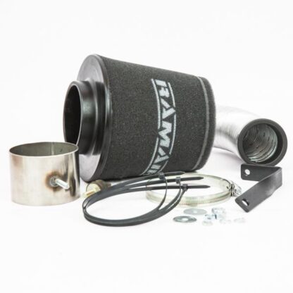 almost unrestricted air flow while maintaining filtration levels critical to ensure the longevity of your engine. Induction Kit Features: High Performance ‘MAF Safe’ Twin layer dry foam Comes complete with all clips/brackets/bolts etc required to fit Easy to clean using hot soapy water T304 Stainless steel cage support structure Guaranteed surface area using high quality custom blended polymer 100% Hand made in the UK – Guaranteed against manufacturing defects for life Replaces the restrictive OEM air box