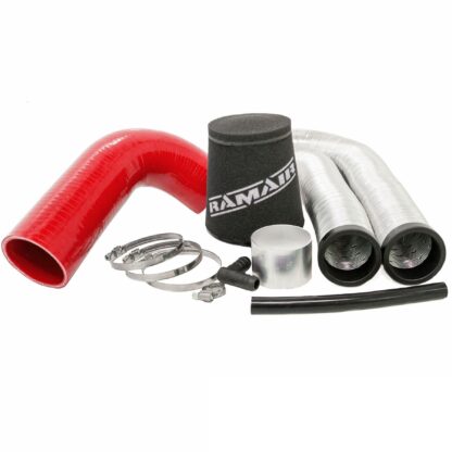 almost unrestricted air flow while maintaining filtration levels critical to ensure the longevity of your engine. What Will I Get? Ramair Filters utilise the top-quality components in all their kits see below for what this kit will include:  Twin layer foam filter Red silicone inlet pipe Cold air feed ducting pipe work Full fitting kit with all nuts