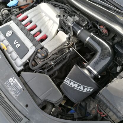 This is a performance induction kit for the 3.2L VW Golf MK5 R32