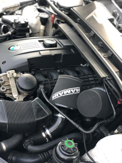 by removing the stock air box jumped up to 430bhp from 393.6 bhp during our dyno runs. Ramair foam filters are known for their clean and smooth induction tone often desired by performance car owners.  What Does It Do? Ramair SR induction kits are designed to eliminate the major sources of air flow restriction that your vehicle experiences from the factory intake system. Ramair guarantees that by replacing your restrictive OEM intake system with an aftermarket Ramair component you will see an increase in power and throttle response. The filters are designed to achieve high