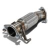 Built-in flexi helps reduce exhaust strain
