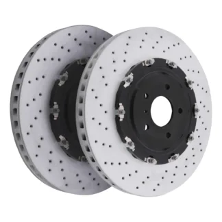 JapSpeed Front Drilled Grooved 380mm Brake Discs For Nissan GTR R35 3.8 V6 07-11